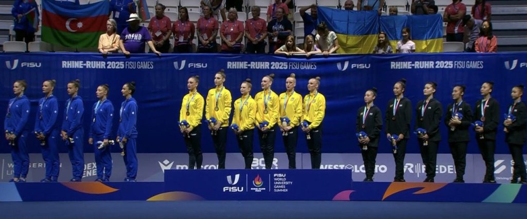 Студентки ЛДУФК імені Івана Боберського Марта Борис та Богдана Мельник – переможниці та призерки Всесвітньої Універсіади-2025 з гімнастики художньої (групові вправи)